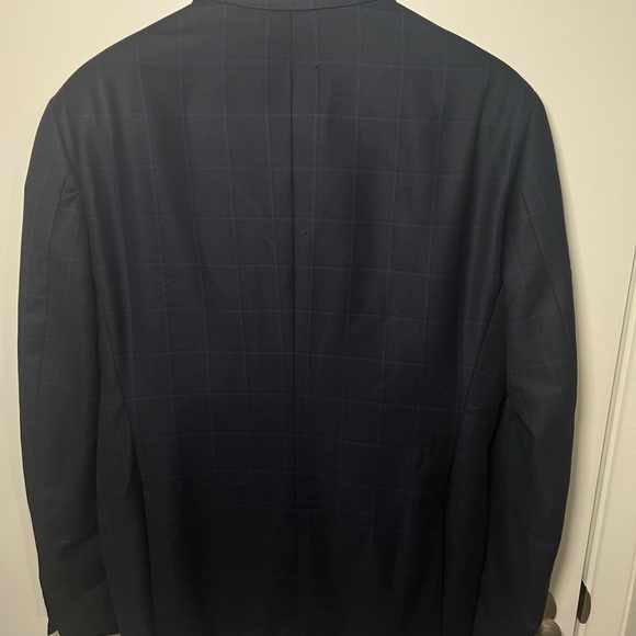 Emporio Armani G Line Super 140's Navy Plaid Blazer US 40 EU 50 Wool - Picture 3 of 14